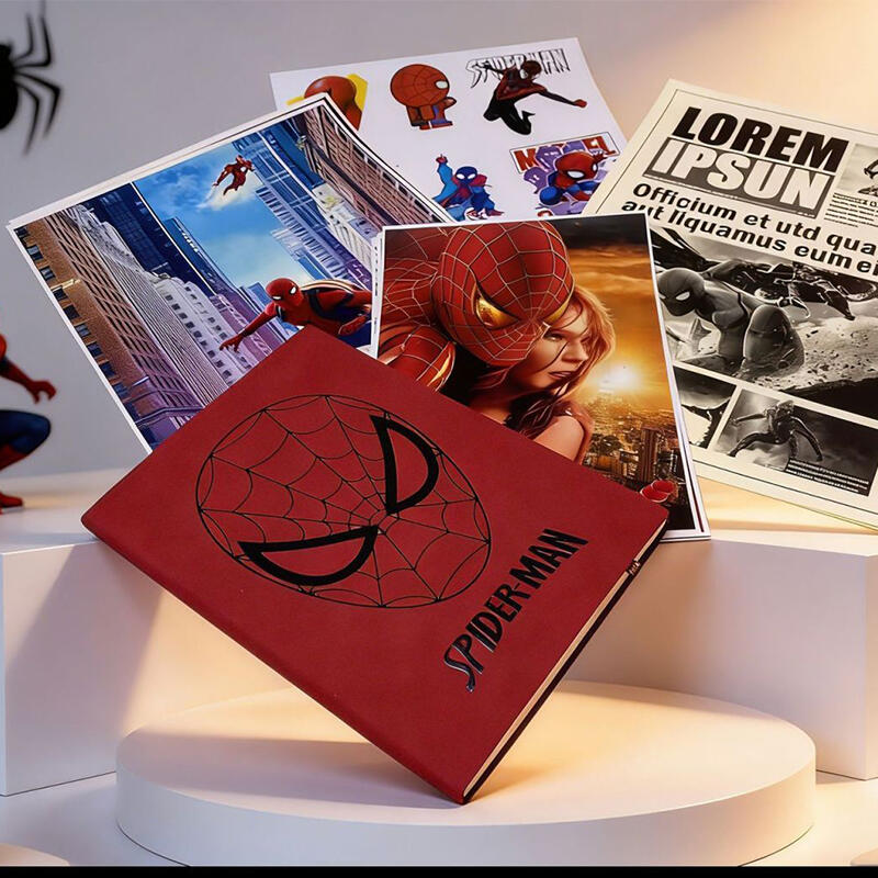 Journal Leather Hardcover - Notatnik Spiderman A5 ze skóry PU,