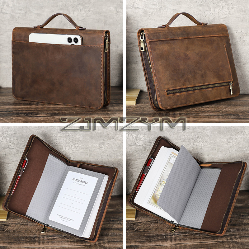 Stationery Supplies Business - Retro Skórzana Okładka na Notatnik Ręcznie