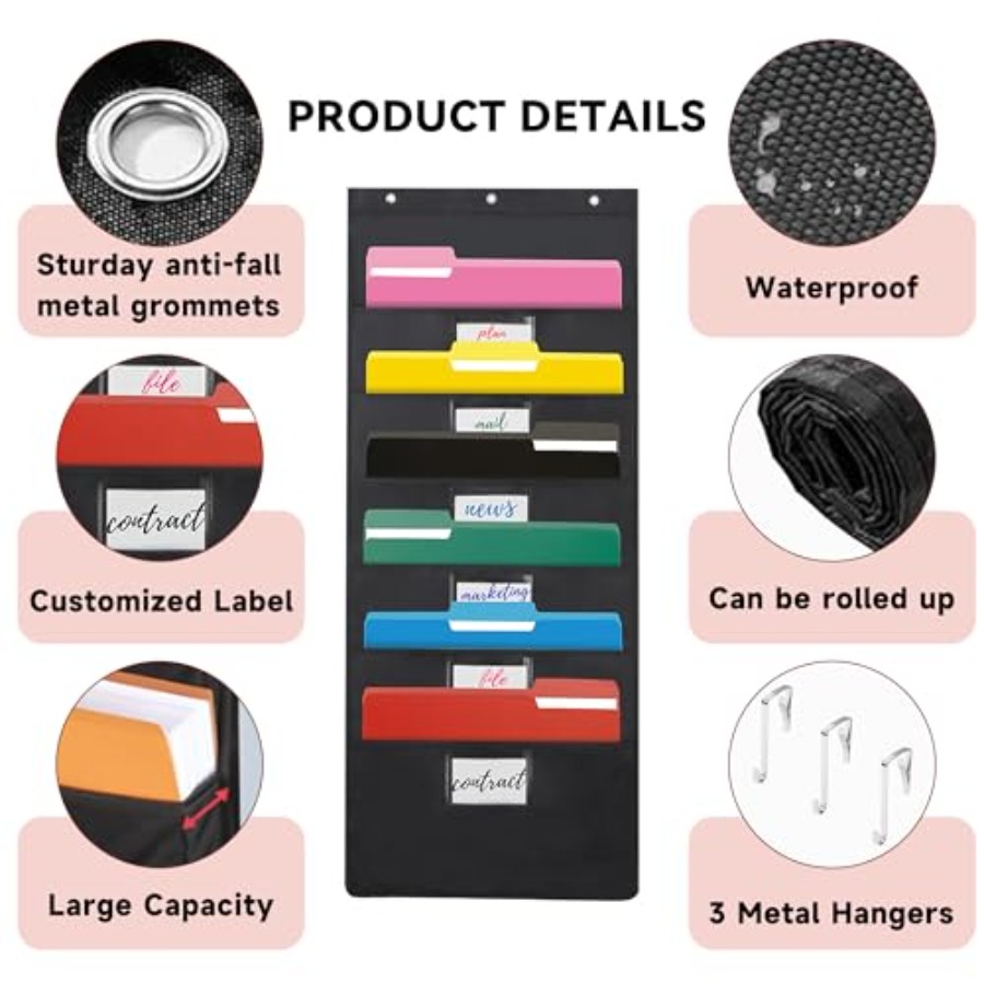 Czarny wiszący organizer na do – File Folder Hanging recenzja i cena